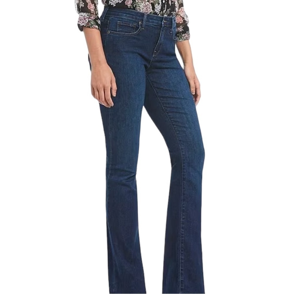 NYDJ High-Rise Bootcut Jeans in Dark Blue Wash